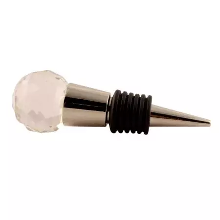 Round Diamond Cut Crystal Glass Wine Stopper